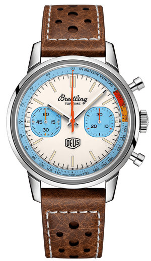 Buy Shop Breitling Top Time Deus Limited Edition White Dial Brown Leather Strap Watch for Men - A233112A1A1X1 USA Online