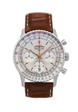Buy Shop Breitling Navitimer B01 Chronograph 41 White Dial Brown Leather Strap Watch for Men - AB0139211G1P1 USA Online