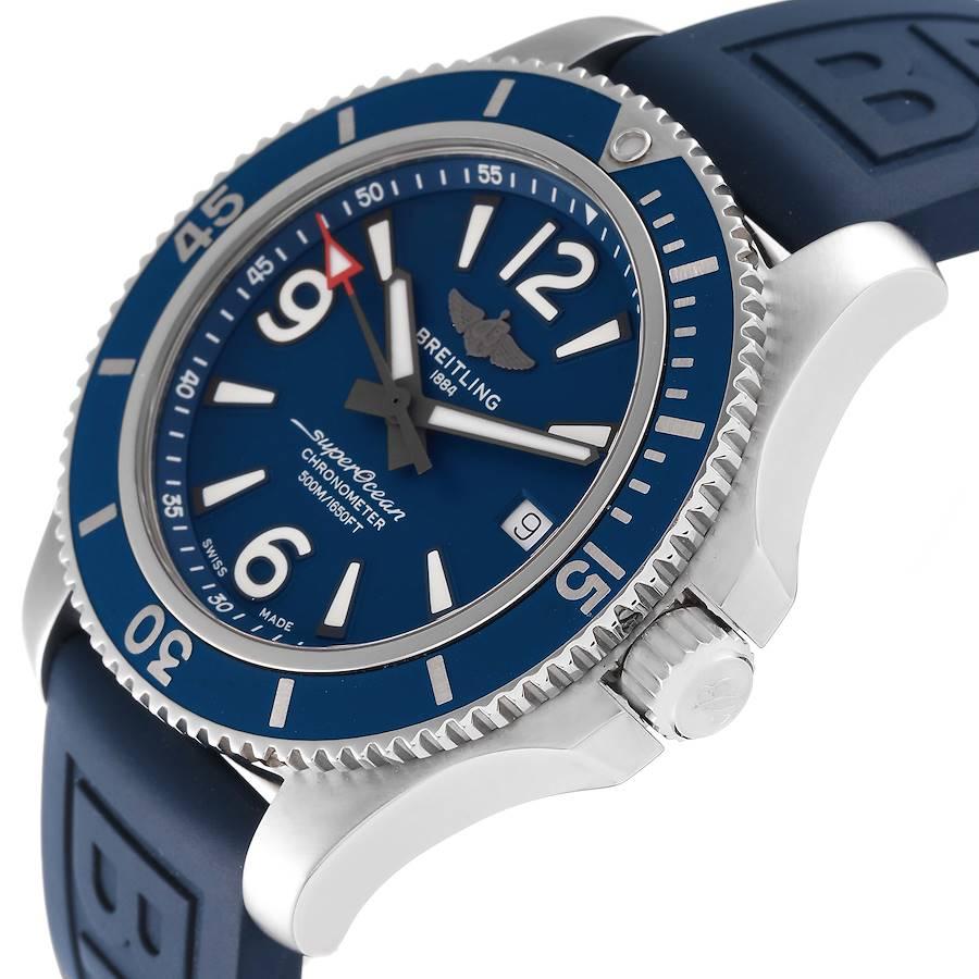 Buy Shop Breitling Superocean 44mm Automatic Blue Dial Blue Rubber Strap Watch for Men - A17367D81C1S2 USA Online