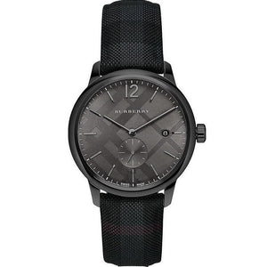 Buy Shop Burberry The Classic Round Horseferry Black Dial Black Leather Strap Watch for Men - BU10010 USA Online