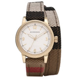 Buy Shop Burberry Utilitarian White Dial Multicolor Leather Strap Watch for Women - BU7851 USA Online