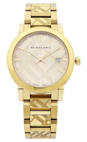 Buy Shop Burberry The City Gold Dial Gold Steel Strap Watch for Men - BU9038 USA Online