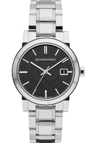 Buy Shop Burberry The City Black Dial Silver Steel Strap Watch for Women - BU9101 USA Online