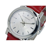 Buy Shop Burberry The City Silver Dial Red Strap Watch for Women - BU9232 USA Online