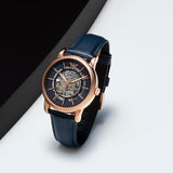 Buy Shop Emporio Armani Meccanico Automatic Blue Dial Blue Leather Strap Watch For Men - AR60050 USA Online