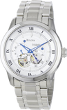 Buy Shop Bulova BVA Series Dual Aperture Silver Dial Silver Steel Strap Watch for Men - 96A118 USA Online