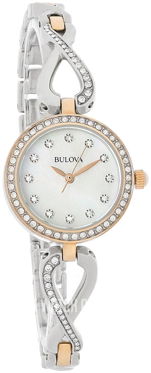 Buy Shop Bulova Crystals Mother of Pearl Dial Two Tone Steel Strap Watch for Women - 98X108 USA Online