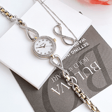 Buy Shop Bulova Analog Crystals Mother of Pearl Dial Silver Steel Strap Watch for Women - 98X109 USA Online