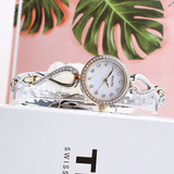 Buy Shop Bulova Analog Crystals Mother of Pearl Dial Silver Steel Strap Watch for Women - 98X109 USA Online