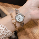 Buy Shop Bulova Analog Crystals Mother of Pearl Dial Silver Steel Strap Watch for Women - 98X109 USA Online