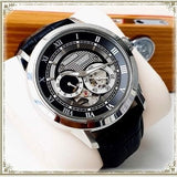 Buy Shop Bulova BVA Classic Automatic Silver Dial Black Leather Strap Watch for Men - 96A135 USA Online