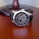 Buy Shop Bulova BVA Classic Automatic Silver Dial Black Leather Strap Watch for Men - 96A135 USA Online