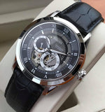Buy Shop Bulova BVA Classic Automatic Silver Dial Black Leather Strap Watch for Men - 96A135 USA Online