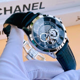 Buy Shop Bulova BVA Classic Automatic Silver Dial Black Leather Strap Watch for Men - 96A135 USA Online