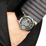 Buy Shop Bulova BVA Classic Automatic Silver Dial Black Leather Strap Watch for Men - 96A135 USA Online