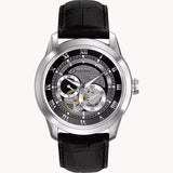 Buy Shop Bulova BVA Classic Automatic Silver Dial Black Leather Strap Watch for Men - 96A135 USA Online