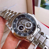 Buy Shop Bulova BVA Dual Aperture Black Dial Silver Steel Strap Watch for Men - 96A119 USA Online