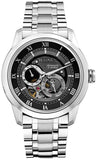 Buy Shop Bulova BVA Dual Aperture Black Dial Silver Steel Strap Watch for Men - 96A119 USA Online