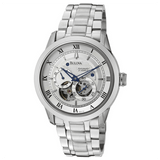 Buy Shop Bulova BVA Series Dual Aperture Silver Dial Silver Steel Strap Watch for Men - 96A118 USA Online
