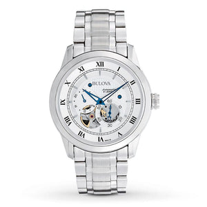 Buy Shop Bulova BVA Series Dual Aperture Silver Dial Silver Steel Strap Watch for Men - 96A118 USA Online