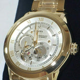 Buy Shop Bulova BVA Skeleton Silver Dial Gold Steel Strap Watch for Men - 97A108 USA Online
