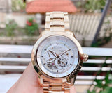 Buy Shop Bulova BVA Skeleton Silver Dial Gold Steel Strap Watch for Men - 97A108 USA Online