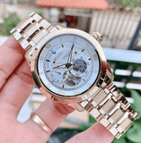 Buy Shop Bulova BVA Skeleton Silver Dial Gold Steel Strap Watch for Men - 97A108 USA Online