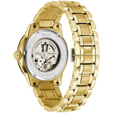 Buy Shop Bulova BVA Skeleton Silver Dial Gold Steel Strap Watch for Men - 97A108 USA Online