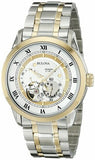 Buy Shop Bulova BVA Skeleton Silver Dial Two Tone Steel Strap Watch for Men - 98A123 USA Online