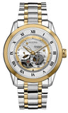 Buy Shop Bulova BVA Skeleton Silver Dial Two Tone Steel Strap Watch for Men - 98A123 USA Online