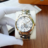 Buy Shop Bulova BVA Skeleton Silver Dial Two Tone Steel Strap Watch for Men - 98A230 USA Online