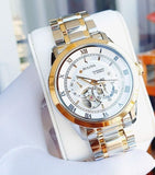 Buy Shop Bulova BVA Skeleton Silver Dial Two Tone Steel Strap Watch for Men - 98A230 USA Online