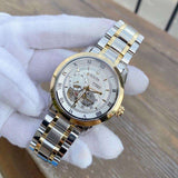 Buy Shop Bulova BVA Skeleton Silver Dial Two Tone Steel Strap Watch for Men - 98A230 USA Online