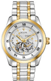 Buy Shop Bulova BVA Skeleton Silver Dial Two Tone Steel Strap Watch for Men - 98A230 USA Online