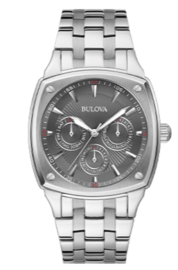 Buy Shop Bulova Classic Collection Multifunction Grey Dial Silver Steel Strap Watch for Men - 96C148 USA Online