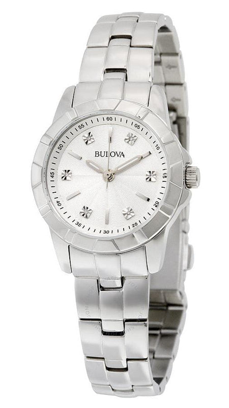 Buy Shop Bulova Classic Diamonds Silver Dial Silver Steel Strap Watch for Women - 96P121 USA Online