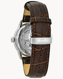 Buy Shop Bulova Classic Skeleton Automatic Brown Dial Brown Leather Strap Watch for Men - 96A120 USA Online