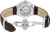 Buy Shop Bulova Classic Skeleton Automatic Brown Dial Brown Leather Strap Watch for Men - 96A120 USA Online
