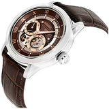 Buy Shop Bulova Classic Skeleton Automatic Brown Dial Brown Leather Strap Watch for Men - 96A120 USA Online