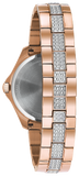 Bulova Crystal Collection Silver Dial Rose Gold Steel Strap Watch for Women - 98L229