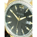Buy Shop Bulova Crystal Black Dial Two Tone Steel Strap Watch for Men - 98B235 USA Online