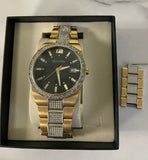 Buy Shop Bulova Crystal Black Dial Two Tone Steel Strap Watch for Men - 98B235 USA Online