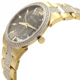 Buy Shop Bulova Crystal Black Dial Two Tone Steel Strap Watch for Men - 98B235 USA Online