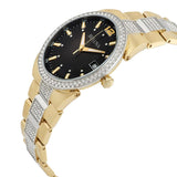 Buy Shop Bulova Crystal Black Dial Two Tone Steel Strap Watch for Men - 98B235 USA Online