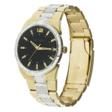 Buy Shop Bulova Crystal Black Dial Two Tone Steel Strap Watch for Men - 98B235 USA Online