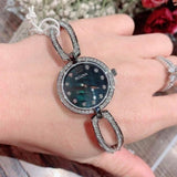 Buy Shop Bulova Crystal Black Mother of Pearl Dial Silver Steel Strap Watch for Women - 96L224 USA Online