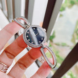 Buy Shop Bulova Crystal Black Mother of Pearl Dial Silver Steel Strap Watch for Women - 96L224 USA Online