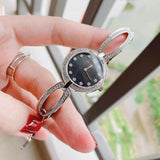 Buy Shop Bulova Crystal Black Mother of Pearl Dial Silver Steel Strap Watch for Women - 96L224 USA Online