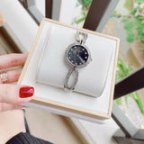 Buy Shop Bulova Crystal Black Mother of Pearl Dial Silver Steel Strap Watch for Women - 96L224 USA Online