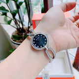 Buy Shop Bulova Crystal Black Mother of Pearl Dial Silver Steel Strap Watch for Women - 96L224 USA Online